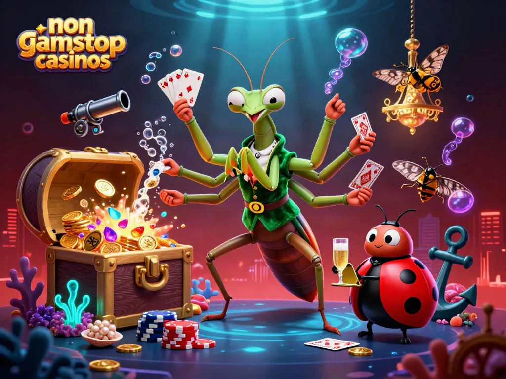 Non GamStop casinos showcase vibrant 3D characters and dynamic casino elements in action