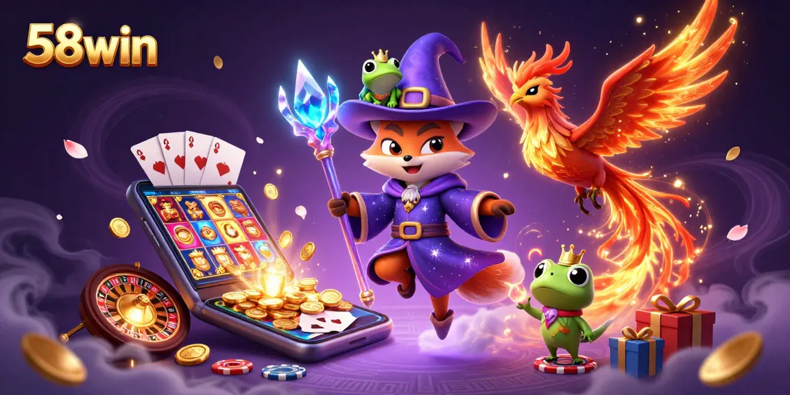 Experience exciting gameplay at 58win with dynamic slots and casino elements in a vibrant setting.