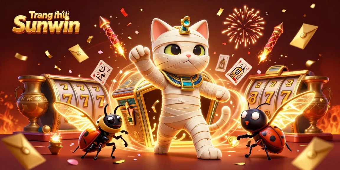 Experience exciting games at Trang chủ Sunwin with a vibrant scene featuring animated characters.