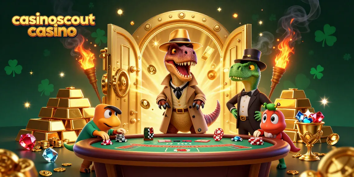 Experience the thrill at casinoscout casino with a velociraptor card counter and treasures galore.