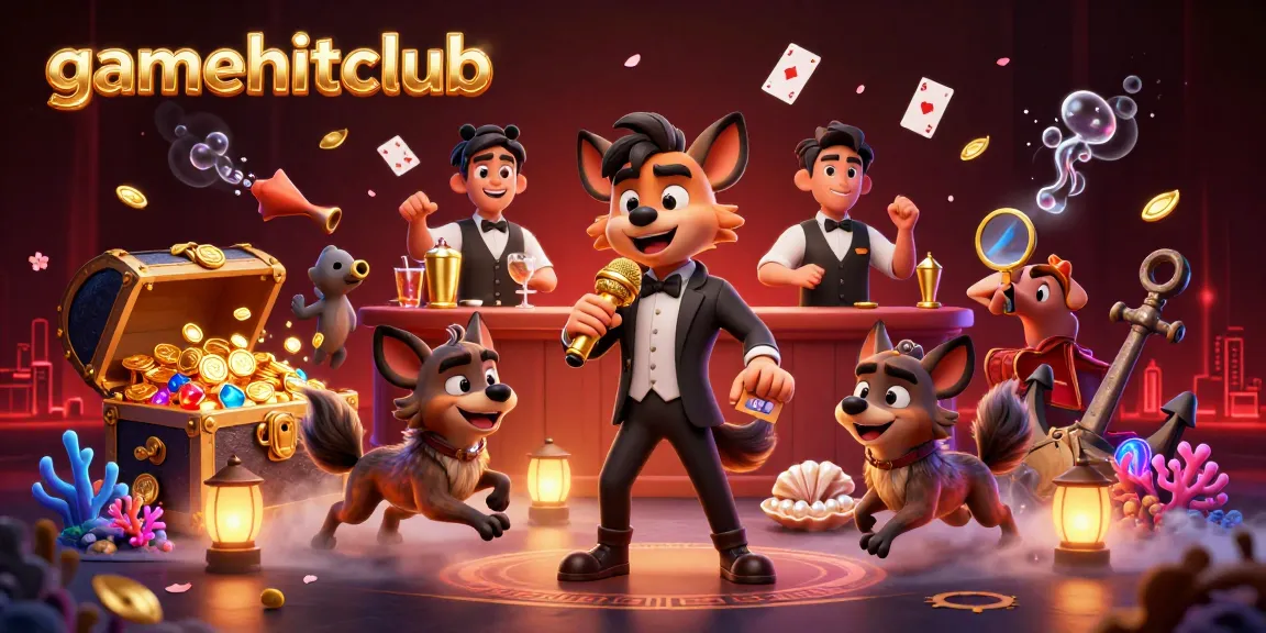 Gamehitclub features 3D hyenas in a vibrant comedy casino club scene, capturing exciting gambling energy.