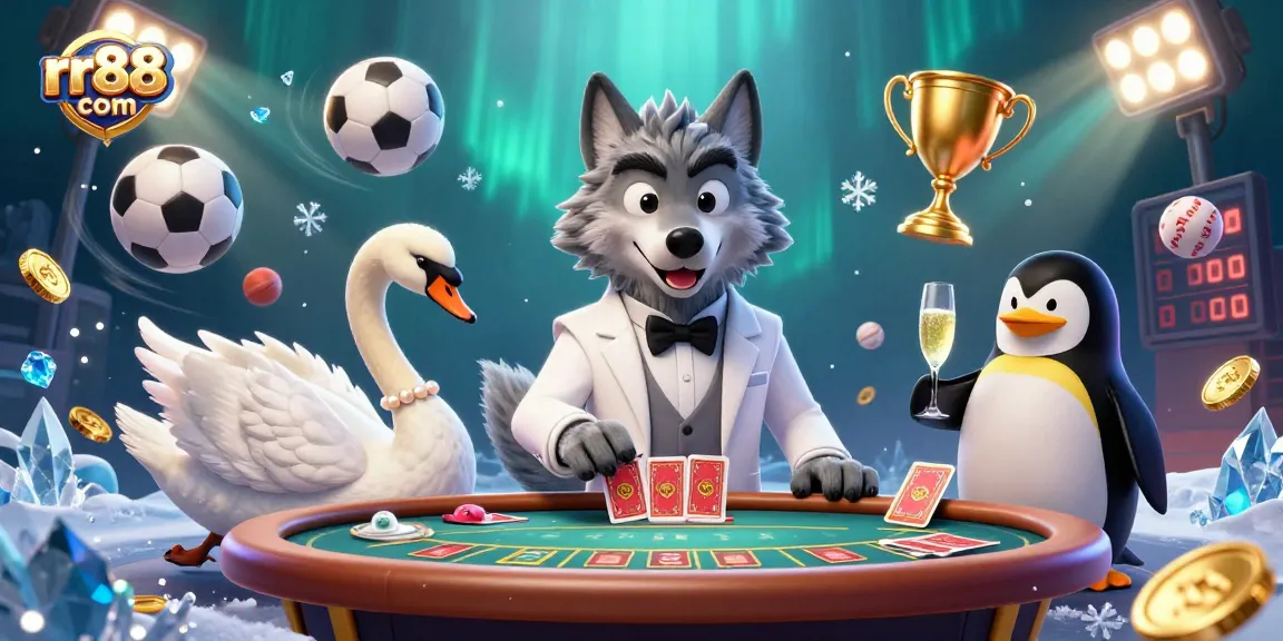 Play at rr88 com and enjoy an elegant casino atmosphere featuring engaging characters in a dynamic scene.